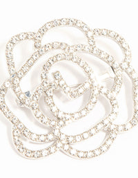 Silver Diamante Cutout Flower Brooch - link has visual effect only