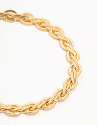 Gold Plated Brass Classic Braided Toggle Bracelet - link has visual effect only