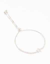 Silver Cubic Zirconia Tennis Bracelet - link has visual effect only