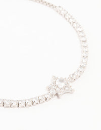 Silver Cubic Zirconia Tennis Bracelet - link has visual effect only