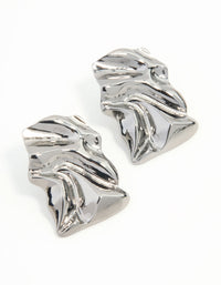 Gunmetal Wrapped Molten Stud Earrings - link has visual effect only