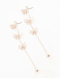 Rose Gold Mini Bow Cubic Zirconia Drop Earrings - link has visual effect only