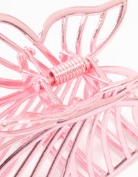 Pink Coated Metal Detail Butterfly Claw Clip - link has visual effect only