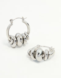 Silver Stacked Ring Hoop Earrings - link has visual effect only