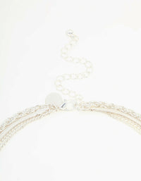 Silver Chain & Diamante Layered Necklace - link has visual effect only