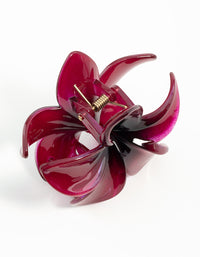 Burgundy Ombre Hibiscus Claw Clip - link has visual effect only