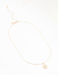 Rose Gold Plated Flower Pendant Necklace - link has visual effect only