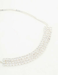 Silver Diamante Thick Cup chain Toggle Bracelet - link has visual effect only