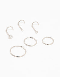 Titanium Fine Graduating Nose Stud & Ring 6-Pack - link has visual effect only