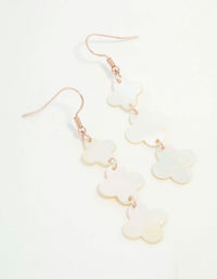 Rose Gold Multirow Clover Drop Earrings - link has visual effect only