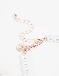 Rose Gold Pearl, Chain & Butterfly Toggle Bracelets 3-Pack - link has visual effect only