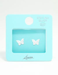 Sterling Silver Butterfly Stud Earrings - link has visual effect only