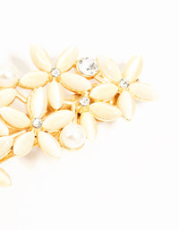 Pearl & Flower Cluster Hair Clip - link has visual effect only