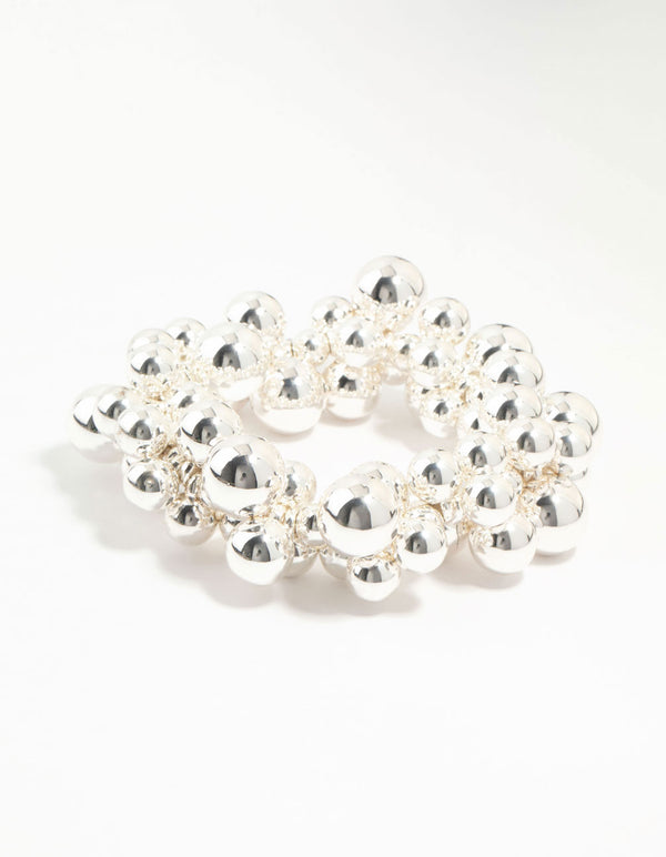 Silver Mixed Bubble Stretch Bracelet