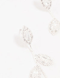 Silver Cubic Zirconia Leaf Drop Earrings - link has visual effect only