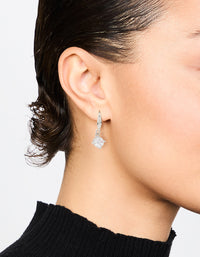 Silver Round Cubic Zirconia Drop Earrings - link has visual effect only