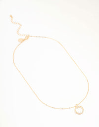 Gold Open Diamante Circle Necklace - link has visual effect only