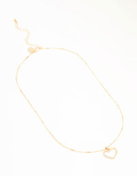 Gold Tab Diamante Open Heart Necklace - link has visual effect only