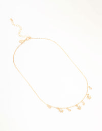 Gold Flower Diamante Droplet Necklace - link has visual effect only