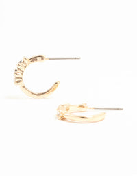 Gold Diamante Huggie Earrings - link has visual effect only