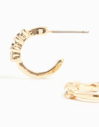 Gold Diamante Huggie Earrings - link has visual effect only