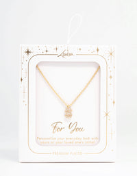 Gold Plated Cubic Zirconia Letter S Necklace - link has visual effect only