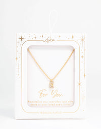 Gold Plated Cubic Zirconia Letter E Necklace - link has visual effect only