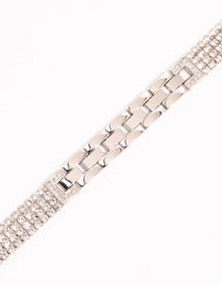 Silver & Diamante Watch Strap 42/44/45 - link has visual effect only