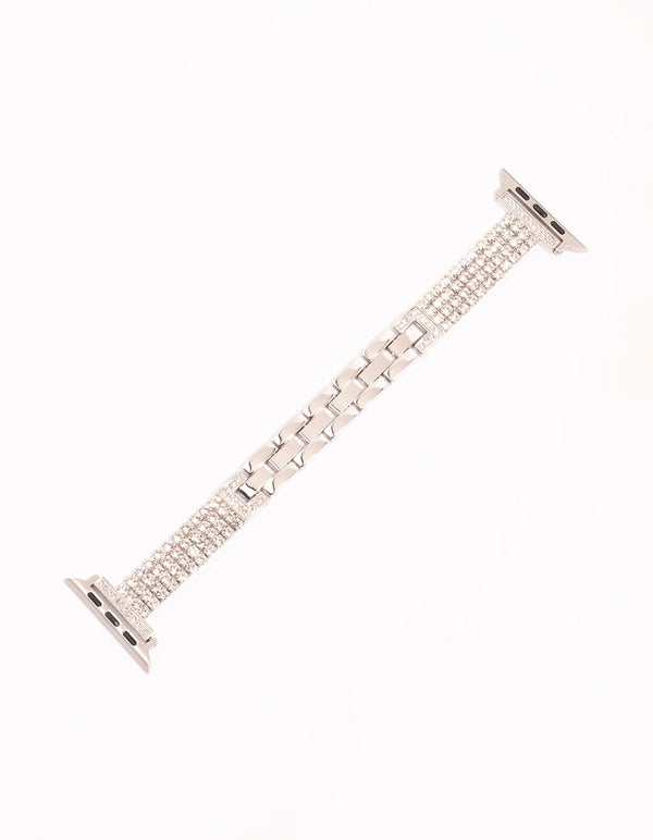 Silver & Diamante Watch Strap 42/44/45