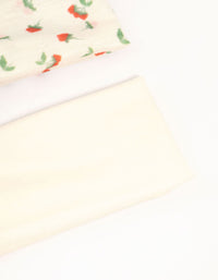 White & Floral Stretch Fabric Headbands 2-Pack - link has visual effect only