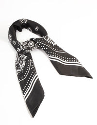 Classic Black  Fabric Paisley Scarf - link has visual effect only