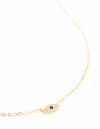 Gold Plated Mini Cubic Zirconia Evil Eye Necklace - link has visual effect only