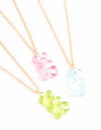 Pastel Acrylic Gummy Bear Necklaces 3-Pack - link has visual effect only