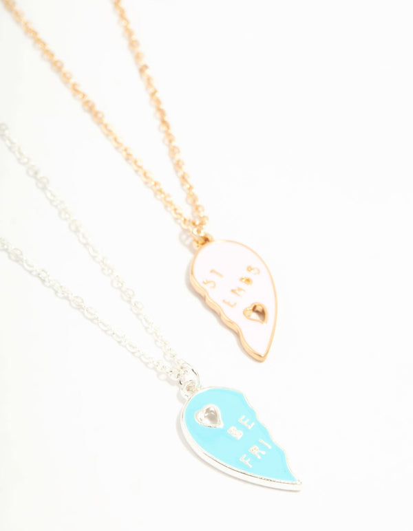 Pink & Blue Best Friends Necklaces 2-Pack