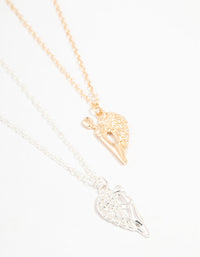 Mixed Metals Angel Necklaces 2-Pack - link has visual effect only