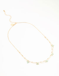 Gold Semi Precious Chip Necklace - link has visual effect only