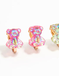 Gummy Bear Gold Clip On Earrings 5-Pack - link has visual effect only