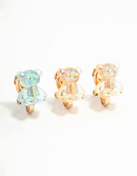 Gummy Bear Gold Clip On Earrings 5-Pack - link has visual effect only