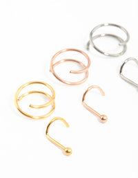 Mixed Metals Titanium Nose Spiral & Nose Stud 6-Pack - link has visual effect only