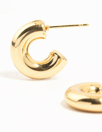 Waterproof Gold Plated Stainless Steel Hoop Earrings - link has visual effect only