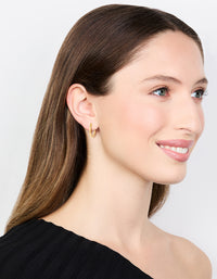 Waterproof Gold Plated Stainless Steel Small Flat Edge Hoop Earrings - link has visual effect only