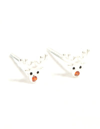 Sterling Silver Reindeer Stud Earrings - link has visual effect only