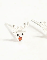 Sterling Silver Reindeer Stud Earrings - link has visual effect only