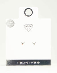 Sterling Silver Reindeer Stud Earrings - link has visual effect only