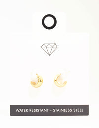 Waterproof Gold Plated Stainless Steel Mini Bubble Huggie Earrings - link has visual effect only