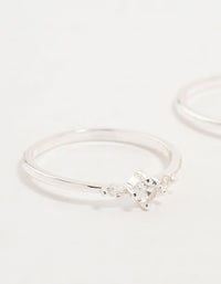 Silver Plated Dainty Cubic Zirconia Stacking Rings 2-Pack - link has visual effect only