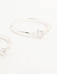 Silver Plated Dainty Cubic Zirconia Stacking Rings 2-Pack - link has visual effect only