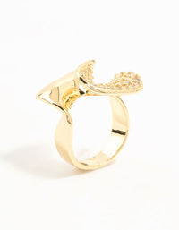 Gold Plated Cubic Zirconia Twisted Ring - link has visual effect only