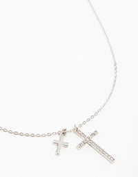 Silver Cross Charm Necklace - link has visual effect only