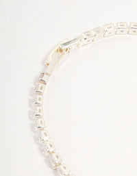 Silver Cubic Zirconia Crescent Tennis Bracelet - link has visual effect only